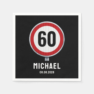 60th Birthday Speed Limit Sign - ANY AGE Napkin