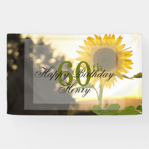 60th Birthday Sunflower Banner