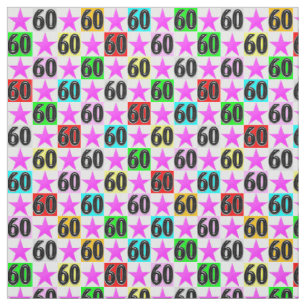 60TH BIRTHDAY SUPER STAR FABRIC