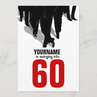 60th Birthday Swingers Rat Pack Party Invitation