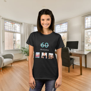 60th birthday teal custom photo woman T-Shirt