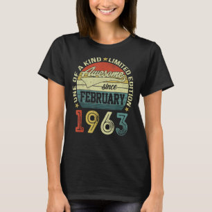 60th Birthday Tees 60 Year Old Awesome Since Febru