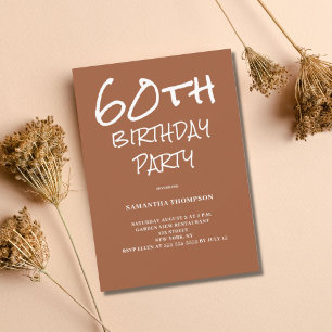 60th Birthday Terracotta Party Invitation