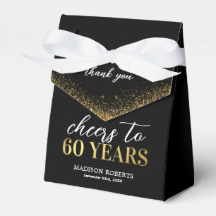 60th Birthday Thank You Black Gold Favour Box