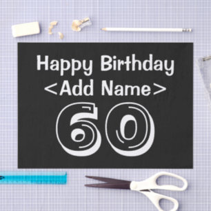 60th Birthday Themed Personalised Tissue Paper