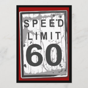 60th Birthday Two Sided Speed Limit Table Card