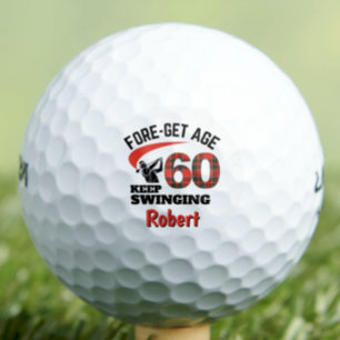 60th Birthday Uncle Gift – Red Plaid Forget Age Golf Balls