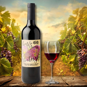 60th Birthday Vintage Customisable Wine Label
