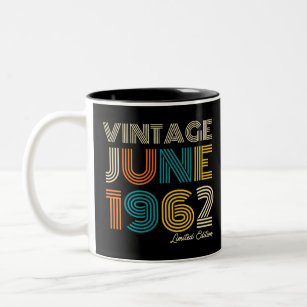 60th Birthday Vintage June 1962 Limited Edition Two-Tone Coffee Mug