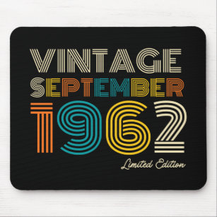 60th Birthday Vintage September 1962 Limited Edtn. Mouse Pad