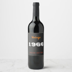 60th Birthday Wine Label – Vintage 1966 Black &