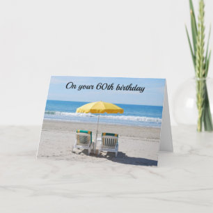 **60th BIRTHDAY WISHES ARE LIKE DAY AT BEACH Card