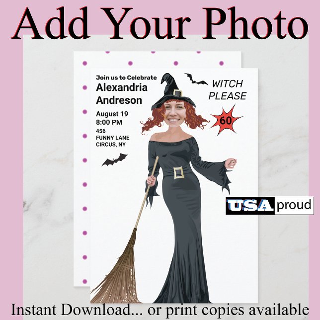 60th Birthday Witch Please 🧙 Funny Women’s Party  Invitation (Creator Uploaded)