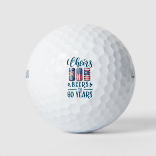 60th Birthday with beer Golf Balls