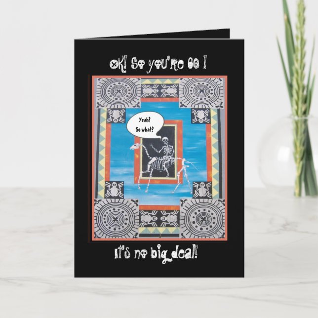 60th Birthday with Skeleton Riding a Horse Card (Front)