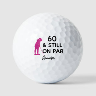 60th Birthday Women Golfer Funny Custom Golf Balls