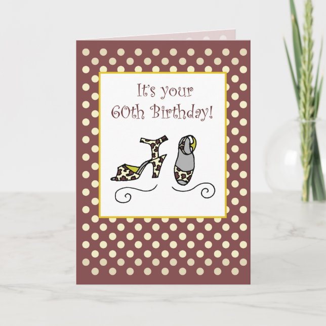 60th Birthday Women's Shoes Card (Front)