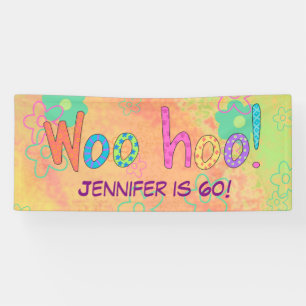 60th Birthday WooHoo Name Personalised Banner