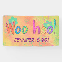 60th Birthday WooHoo Name Personalised Banner