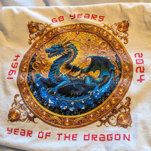 60th Birthday Year Of the Dragon Cool Ornate Gold T-Shirt