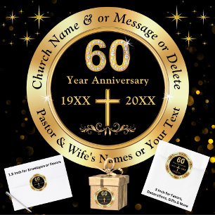 60th Church Anniversary, for Favors, Envelopes... Classic Round Sticker