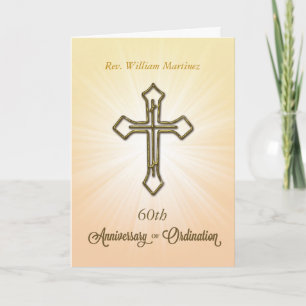 60th Custom Name, Year, Anniversary of Ordination, Card