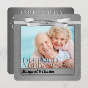 60th Diamond Anniversary Custom Photo Party Invitation