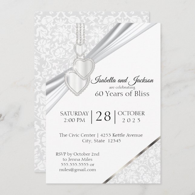 60th Diamond Anniversary Design Invitation (Front/Back)