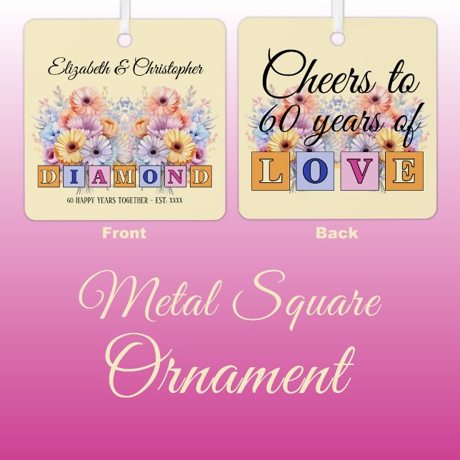 60th diamond anniversary flowers peach metal tree decoration (Creator Uploaded)