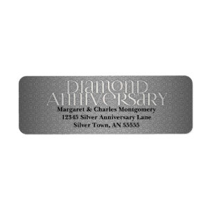60th Diamond Anniversary Label Return Address Label