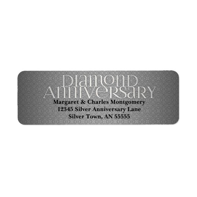 60th Diamond Anniversary Label Return Address Label (Front)