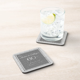 60th Diamond Anniversary Personalised Coasters