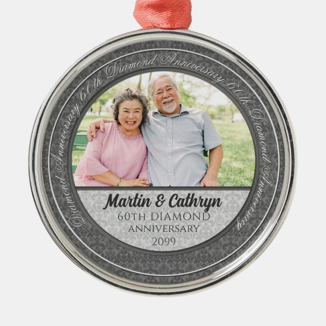 60th Diamond Anniversary | Photo Ornament (Front)