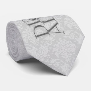 60th Diamond Anniversary Silver Damask Tie