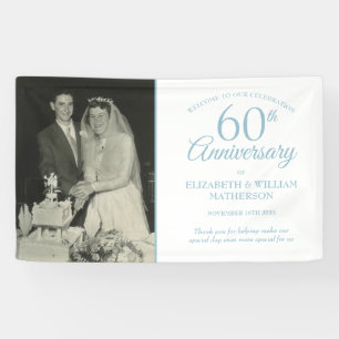 60th Diamond Anniversary Wedding Photo Welcome Banner
