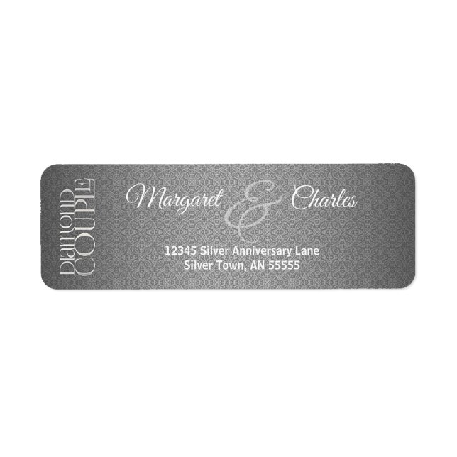 60th Diamond Wedding Anniversary Address Return Address Label (Front)