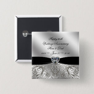 60th Diamond Wedding Anniversary Button