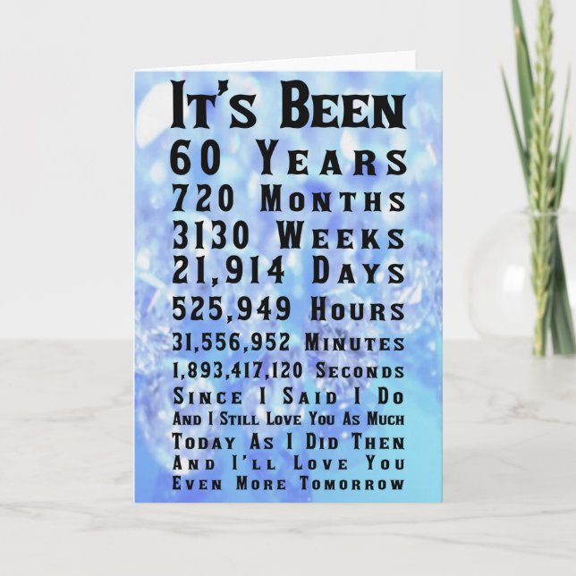 60th Diamond Wedding Anniversary Card (Front)