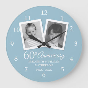 60th Diamond Wedding Anniversary Child Photos Large Clock