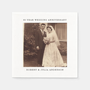 60th Diamond Wedding Anniversary Custom Photo Napkin