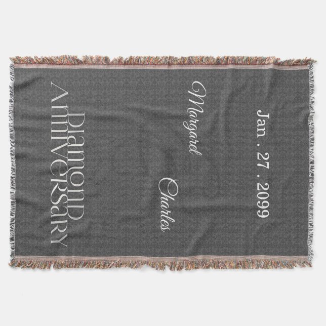 60th Diamond Wedding Anniversary | Custom Throw (Front)