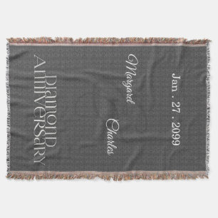 60th Diamond Wedding Anniversary Custom Throw Blanket