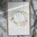 60th Diamond Wedding Anniversary Floral Garland Throw Blanket<br><div class="desc">Featuring a delicate watercolor floral garland,  this chic botanical 60th wedding anniversary keepsake throw blanket can be personalised with your special anniversary information in elegant diamond blue typography. Designed by Thisisnotme©</div>