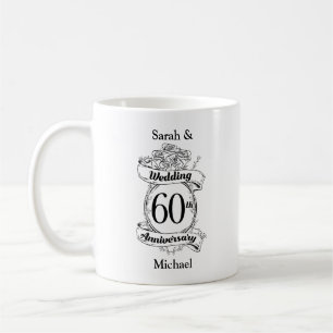 60th Diamond Wedding Anniversary Flowers Coffee Mug