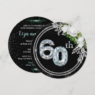 60th Diamond Wedding Anniversary Invitation