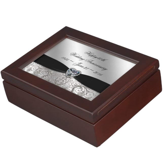 60th Diamond Wedding Anniversary Keepsake Box (Side)