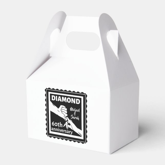60th diamond wedding anniversary traditional favour box (Front Side)