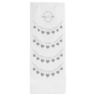 60th diamond Wedding Anniversary wine gift bag