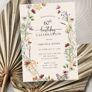 60th Floral Birthday Invitation
