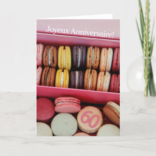 60th French Birthday Macaron-Joyeux Anniversaire! Card